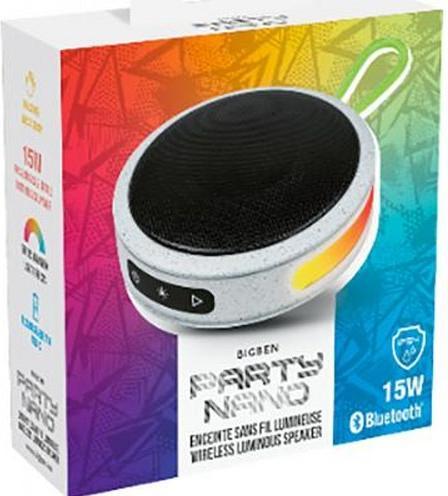 Image du produit Bigben PARTY Nano Enceinte lumineuse sans fil - gris (3 h, Sans source d'énergie externe)