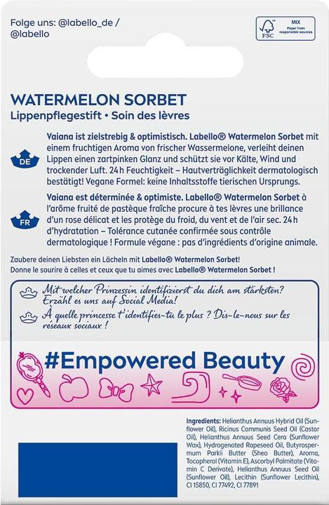 Image du produit Labello Sorbet Vaiana à la pastèque (Sticks de soin)