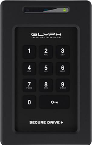 Actual product image Glyph SecureDrive+ Keypad, 1TB Encrypted SSD Drive with Keypad, Bus-powered, USB 3.2 Gen1, USB-C & Thunder (1000 GB)