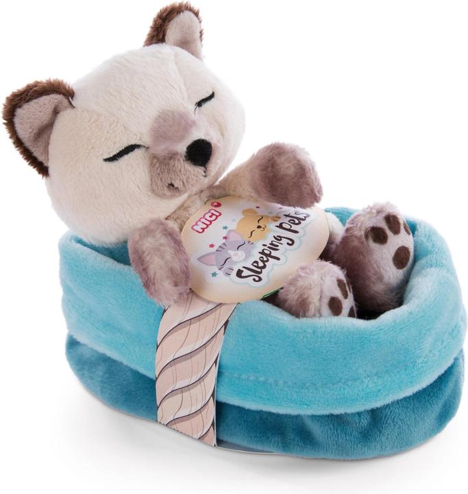 Produktbild NICI 47893 Sleeping Pets Kätzchen Siamkatze 12cm im Körbchen (8 cm)