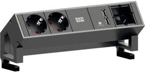 Produktbild Bachmann DESK 2 Verlängerungsschnur (2 x, CEE 7/3, USB, 0.20 m)