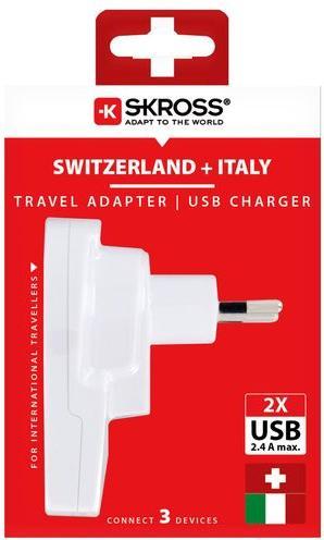 Actual product image Skross Country World to CH Italy Brazil USB
