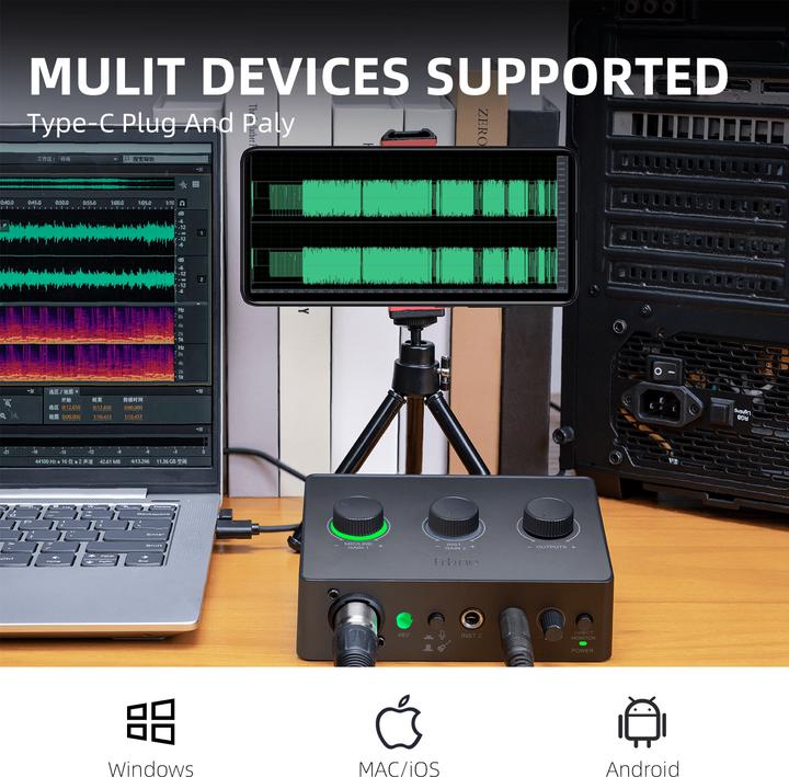 Actual product image Fifine Ampli1 Sound Card Podcasting Audio Mixer