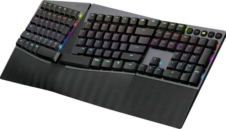 Immagine prodotto Perixx PERIBOARD-835 BR DE, tastiera meccanica ergonomica senza fili con illuminazione RGB - reggiseno (DE, Senza fili)
