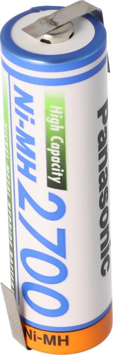 Immagine prodotto Panasonic Batteria ricaricabile Mignon AA Batteria ricaricabile HR-3U con capocorda di saldatura a Z (1 pz., AA, 2700 mAh)