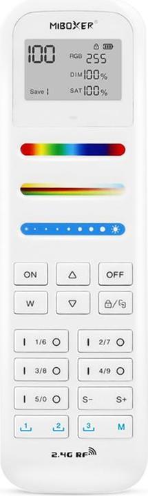 Milight Télécommande 100 zones RGB+KW/WW (RGBCCT), support mural inclus