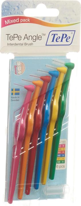 Produktbild TePe Interdentalbürsten Angle Mixed Pack ISO 0-5 (6 x, 0.80 mm)