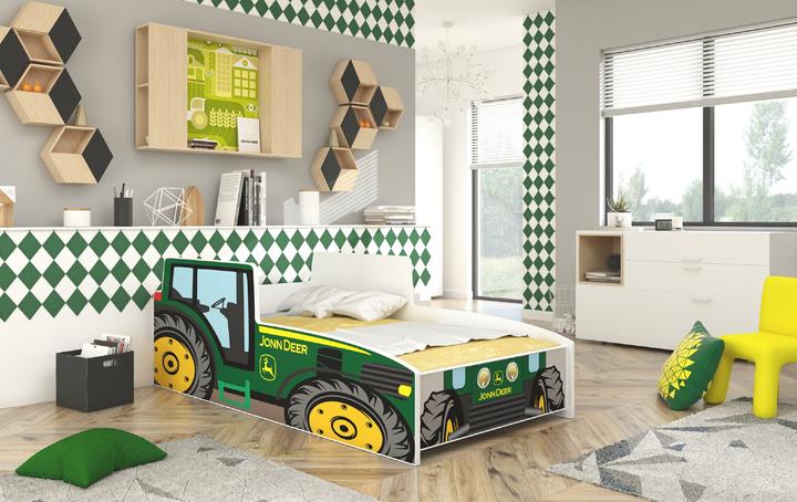 Image du produit ADRK Furniture Lit avec matelas TRACTOR GREEN 160x80 (160 x 80 cm)