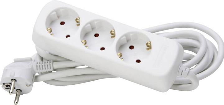 Produktbild Kopp 3-fach Steckdosenleiste, mit 45° gedrehten Töpfen, 5m Zuleitung H05VV-F3G1,5mm², 16A, 250V (3 x, CEE 7/3, 5 m)