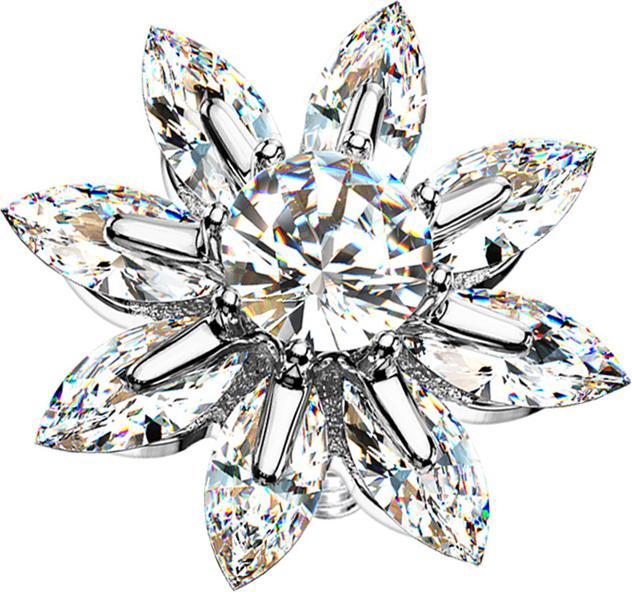 Immagine prodotto Star Piercing Dermal Anchor argento grande fiore di cristallo (Acciaio chirurgico 316L, Ottone)