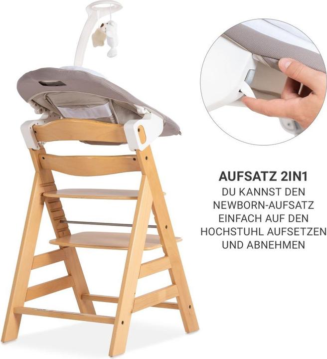 Actual product image Hauck Highchairs Beta Plus Natural 5-piece Newborn Set - Highchair + (Highchair)