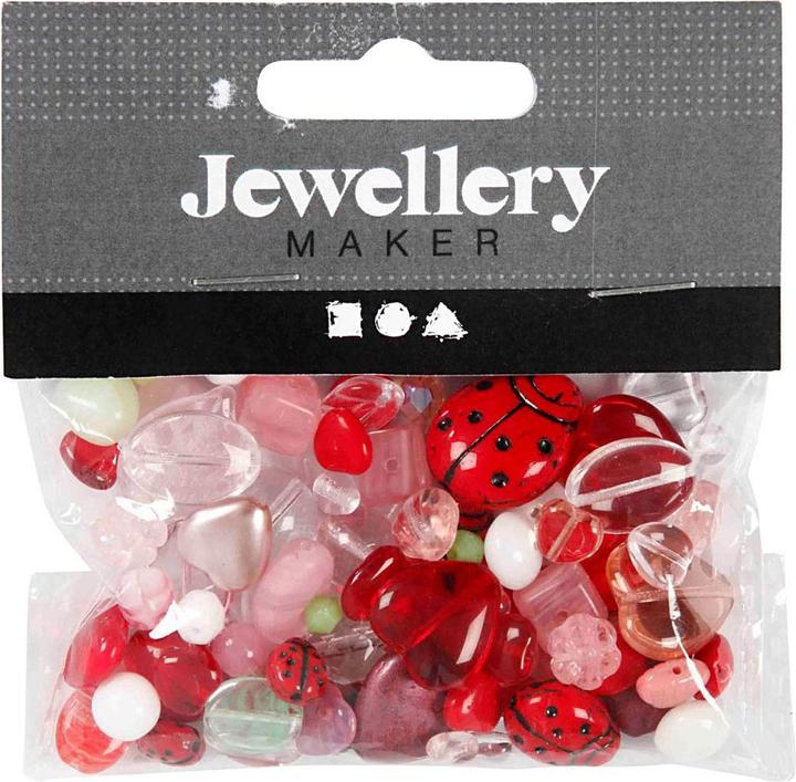 Actual product image Creativ Company Glass beads Various ladybirds, heart, leaves, 60