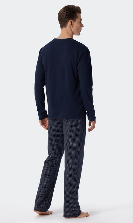 Produktbild Schiesser langer Pyjama Schlafanzug natürlich 100% Baumwolle | auch Übergrössen (3XL)