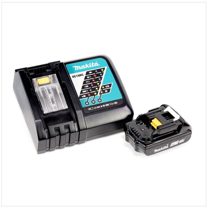 Actual product image Makita DKP 180 RA1J Battery planer 18 V 82 mm + 1x battery 2.0 Ah + charger + Makpac