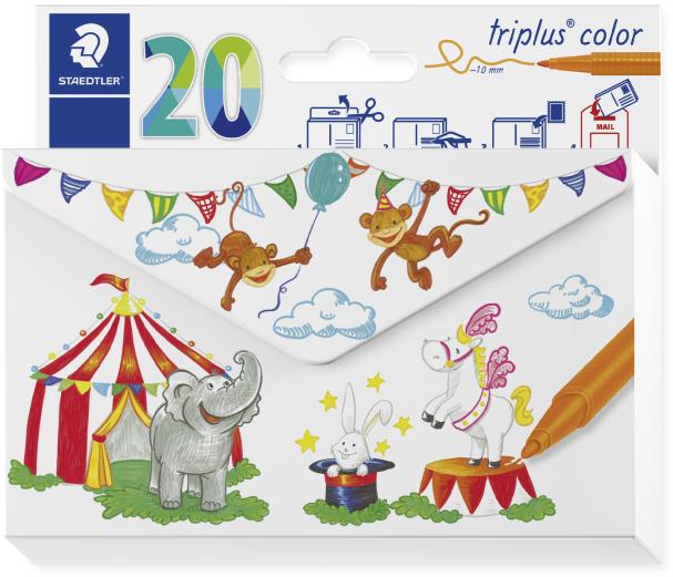 Produktbild Staedtler Fasermaler triplus color, 20er Kartonetui dreieckig, Minenstärke: 1,0 mm, drucksichere... (20 x)