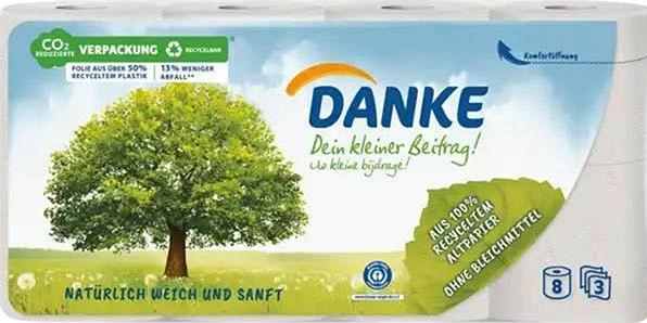 Immagine prodotto Danke Carta igienica 3 veli 8 rotoli (8 x)