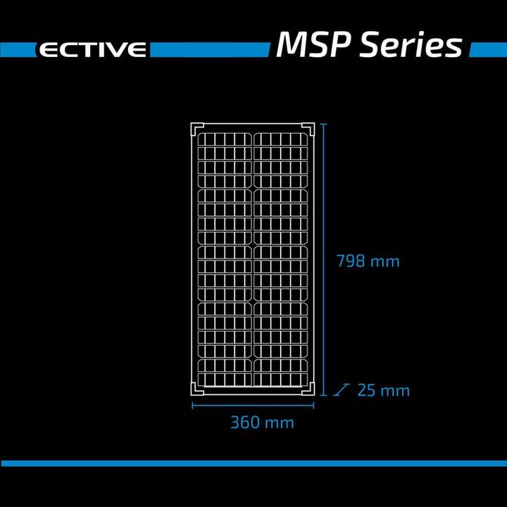 Actual product image Ective Solar Panel 50W 12V Monocrystalline Solar Panel Solar Cell PV Module 50 Watt (50 W, 3.40 kg)