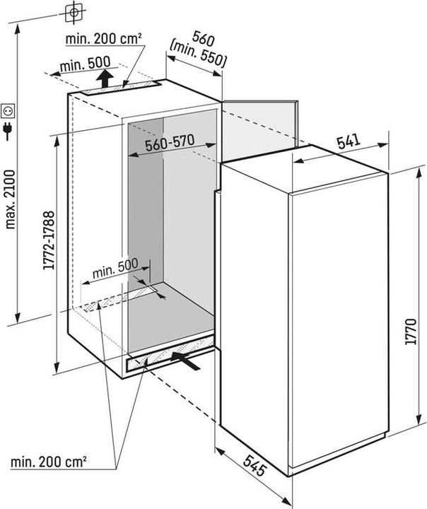 Produktbild Liebherr Integrierbarer Gefrierschrank mit NoFrost (Einbau, 213 l)