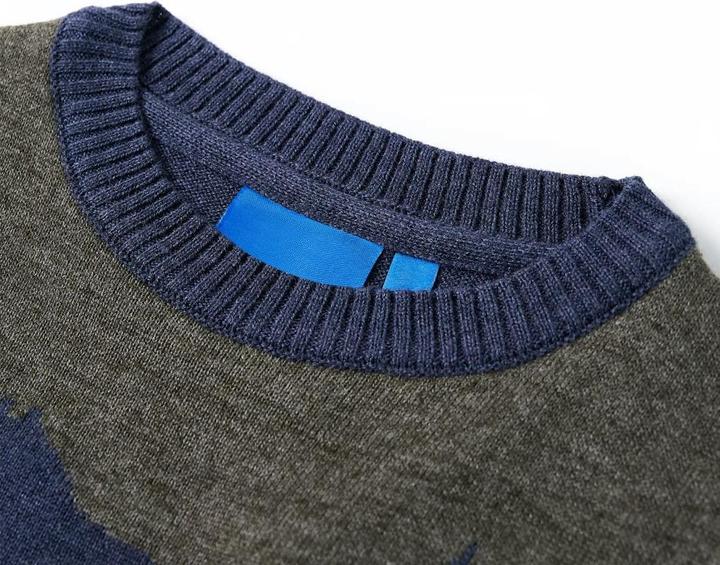Image du produit VidaXL Pullover Enfant Tricoté Bleu Marine 128,Matière : 100 (128)