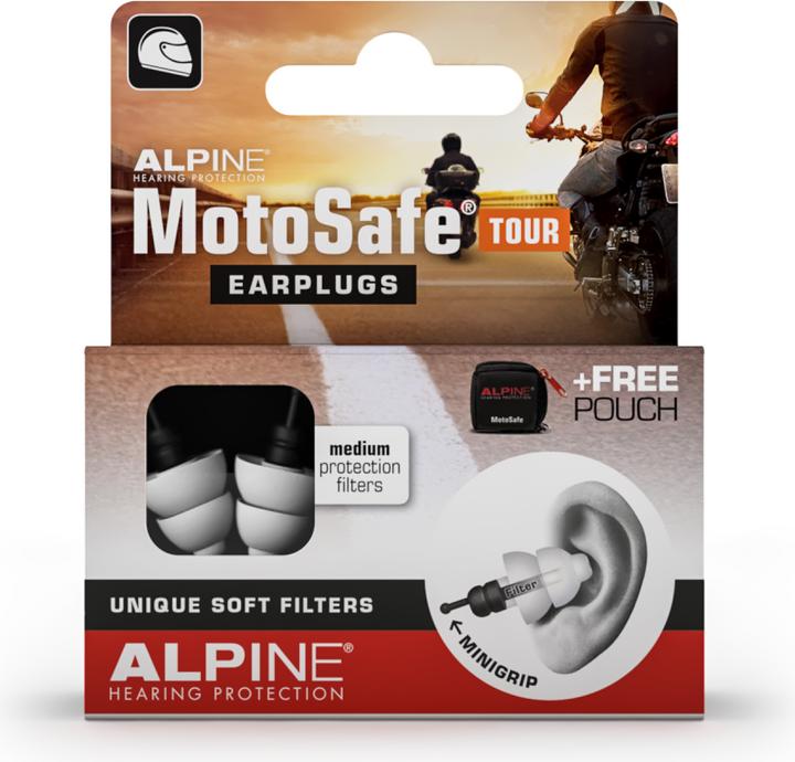 Actual product image Alpine MotoSafe Tour, earplugs (2 x)