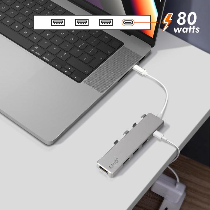 Immagine prodotto LinQ Hub USB-C con 4 porte USB (USB-C, 4 Porti)