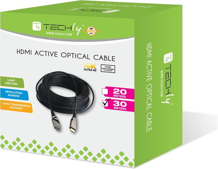 Produktbild EFB Elektronik GmbH HDMI2.0 AOC LWL Kabel 30 m, Das Aktive High Speed HDMI-Audio-Video-Kabel zeichnet sich durch ei (30 m, HDMI)