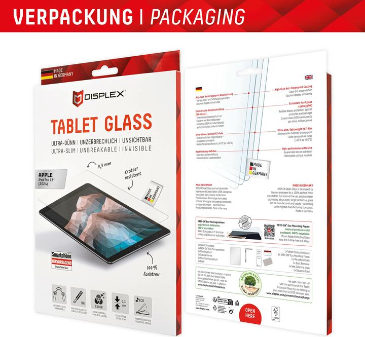 Immagine prodotto Displex Tablet Glass, Tablet Schutzglas (1 Pezzo/i, iPad Pro 13 2024 (M4))