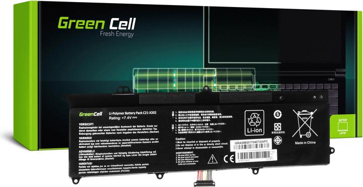 Actual product image ASUS Green Cell Battery Green Cell C21-X202 for X201E F201E VivoBook F202E Q200E S200E (4 Cells, 4500 mAh)