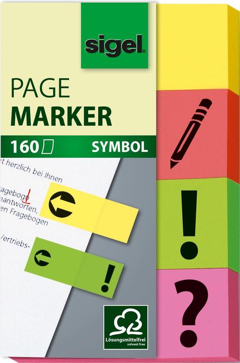Produktbild Sigel Haftnotizen mit Symbol (20 x 50 mm)