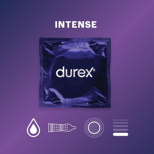 Immagine prodotto Durex Preservativi a costine intensi con linguette e gel stimolante 3 pezzi (3 pz.)