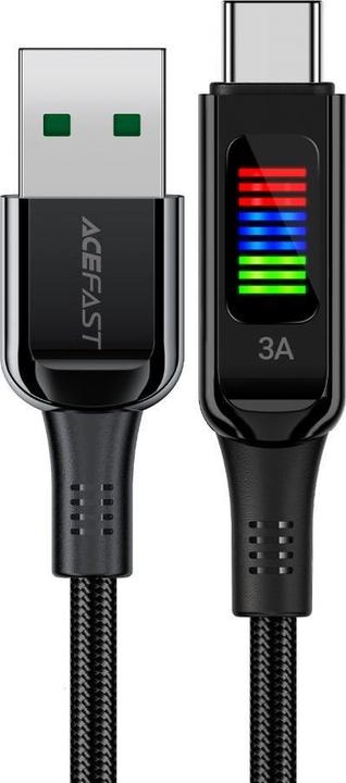 Image du produit Acefast Câble C7-04 USB-A USB-C 60W 1,2m avec écran - noir (1.20 m)