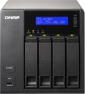 Produktbild QNAP TS-419P+, iSCSI NAS für 4x SATA, Windows AD, NFS
