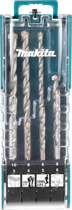 Actual product image MGA Makita E-15861 TCT drill bit set, 8 pieces (3 mm, 4 mm, 5 mm, 6 mm, 8 mm, 10 mm)
