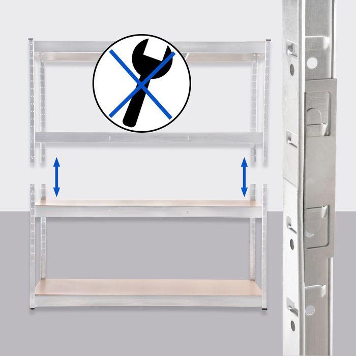 Image du produit Swisshandel24 Étagère pour charges lourdes 160x60x180 cm, blanche