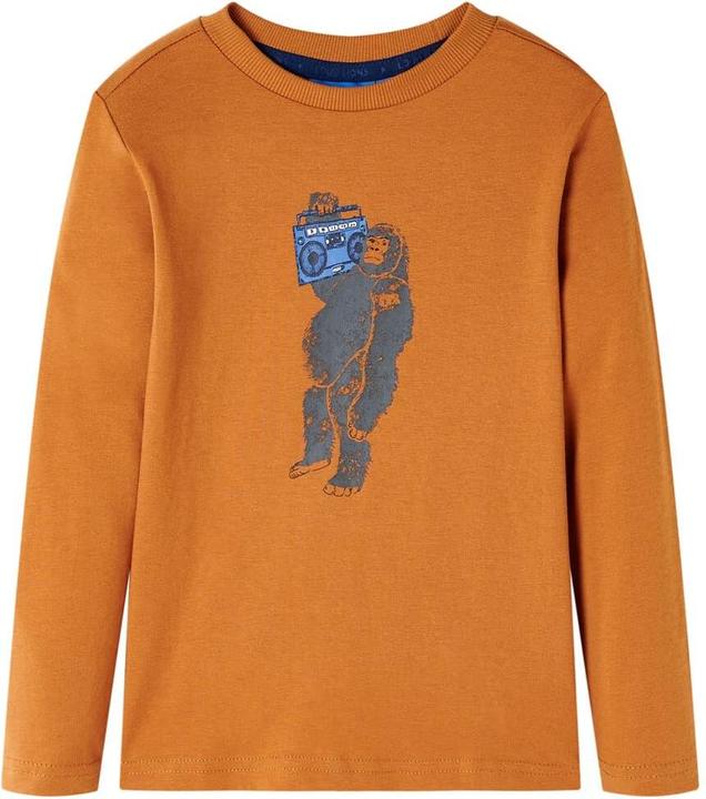 Actual product image VidaXL Children's long-sleeved shirt dark ochre 104,Material: 100 (104)