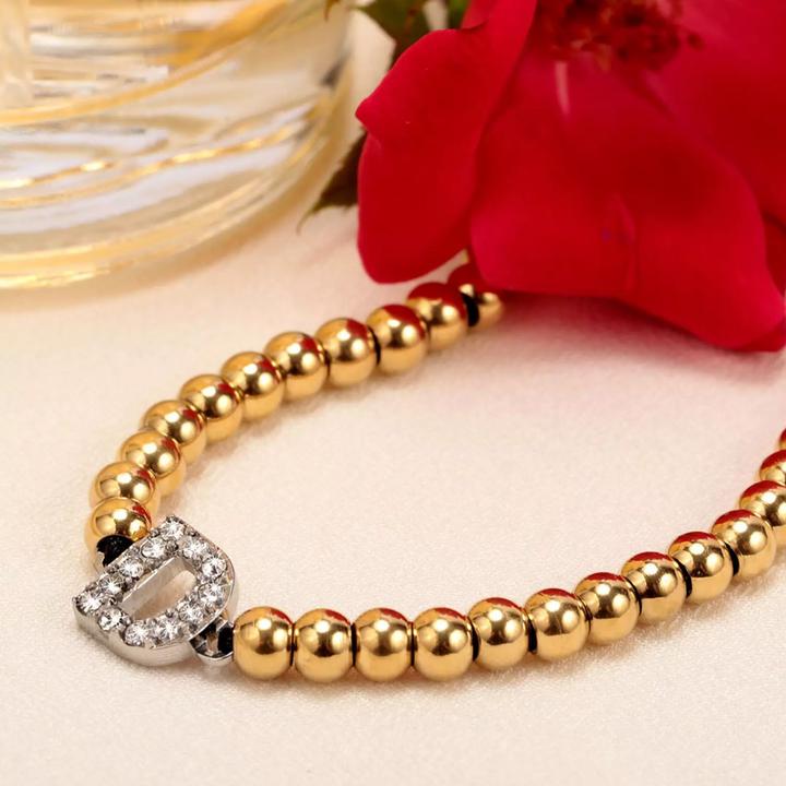 Actual product image La Petite Story Myself Letter D Bracelet (17 cm, Stainless steel)