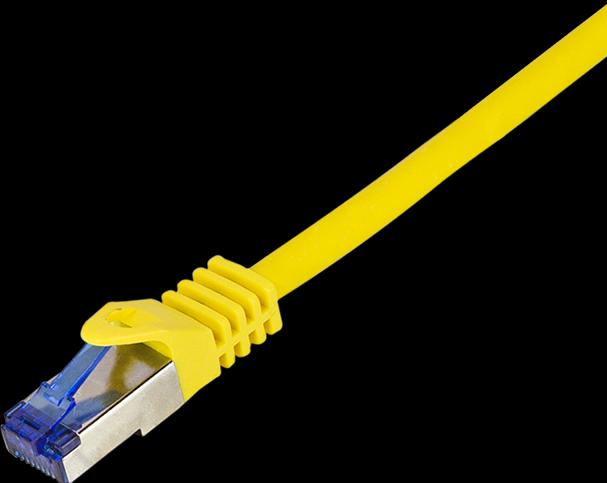 Actual product image LogiLink Patch cord Ultraflex, Cat.6A, S/FTP, 15 m, yellow withCat.7 raw cable, extra flexible & soft cable m (S/FTP, CAT6a, 15 m)