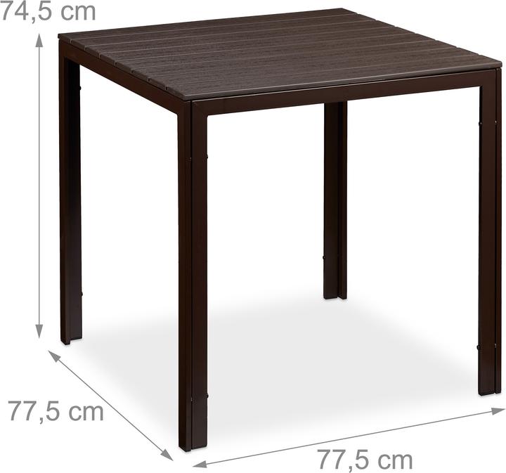 Actual product image Relaxdays garden table (77.50 cm)