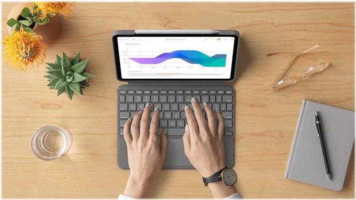 Actual product image Logitech Combo Touch - Grey - Us - Intnl (Eng. Int., A2068, A2230)