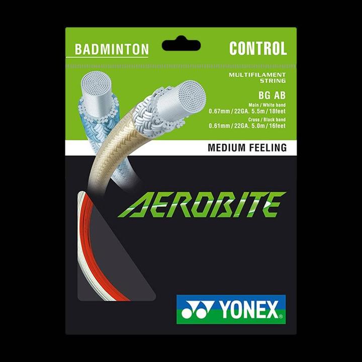 Yonex BG Aerobite / Set 10m, red and white, 0,67mm and 0.61mm