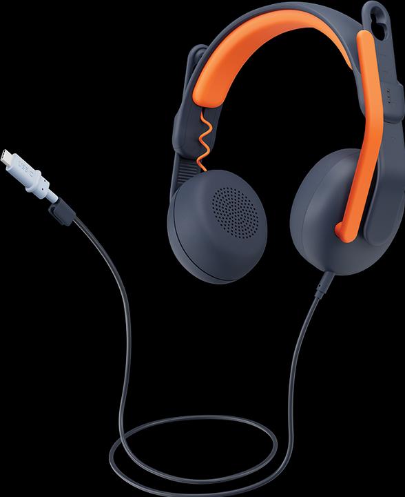 Actual product image Logitech Zone Learn - CLASSIC BLUE - ON EAR USB-C - EDU (Cable)