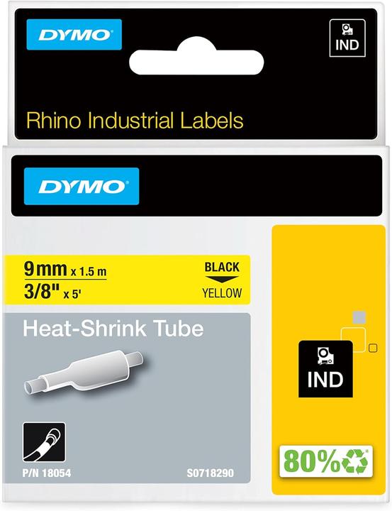 Actual product image Dymo Schrumpfschlauch-Kabeletiketten (0.90 cm, Yellow)