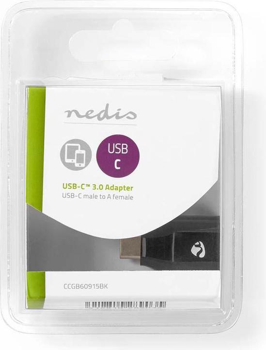 Produktbild Nedis USB-C™ Adapter | USB 3.2 Gen 1 | USB-C™ Stecker | USB-A Buchse | 5 Gbps | Vernickelt | Schwarz (USB Typ-C)