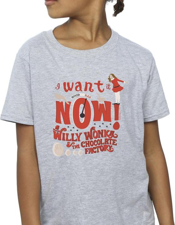 Immagine prodotto Willy Wonka & the Chocolate Factory Verruca Salt I Want It Now Maglietta Ragazze (140, 146)