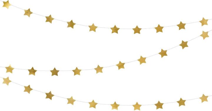 Partydeco Golden star garland (3.6m)