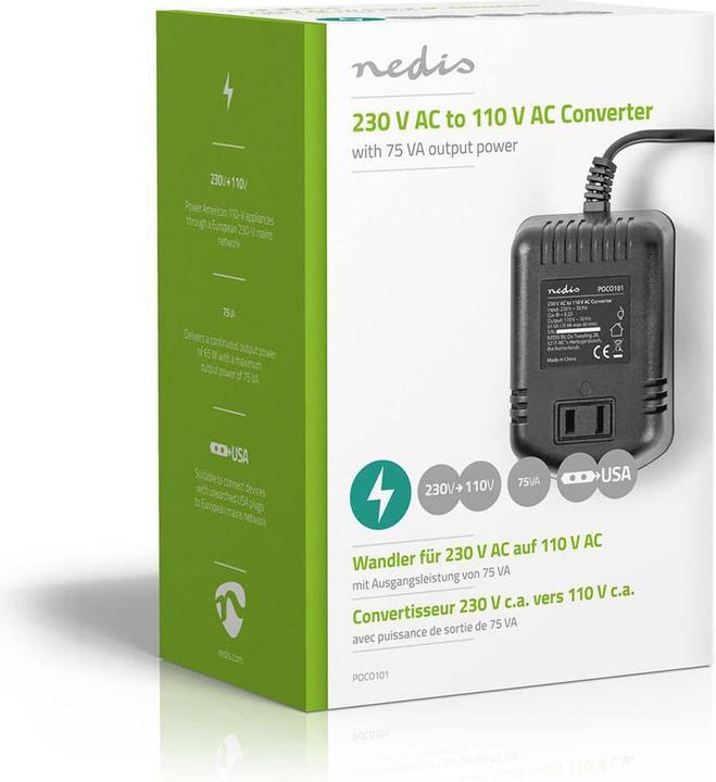 Immagine prodotto Nedis Stromwandler - Netzstromversorgung - Europäisch-Amerikanisch - 230 VAC Umrichter - 75 W - 11