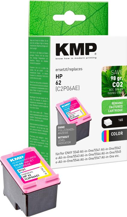 KMP H161 Ink cartridge 3-color compatible with HP C2P06AE No. 62 (M, C, Y)