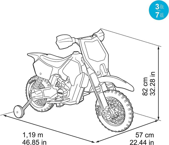 Produktbild Feber Orangefarbenes 6-V-Batterie-Cross-Motorrad für Kinder