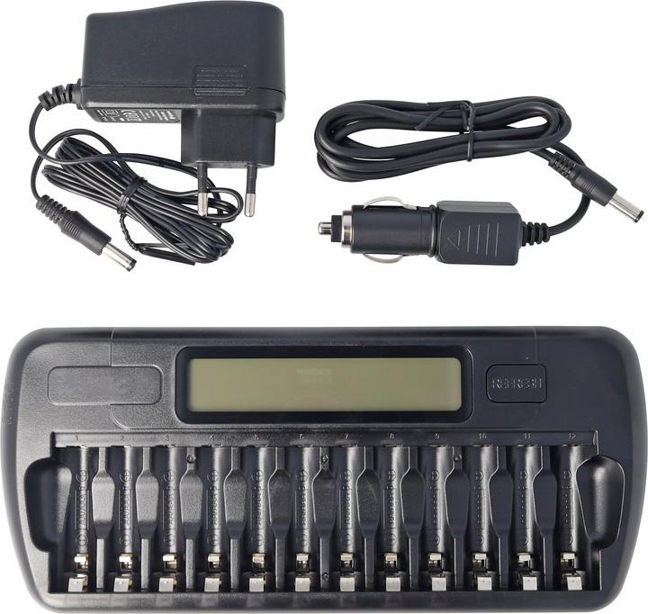 Actual product image Everactive NIMH charger with LCD display for 1-12 AA or AAA batteries (1 pcs., Device specific, Battery + charger)