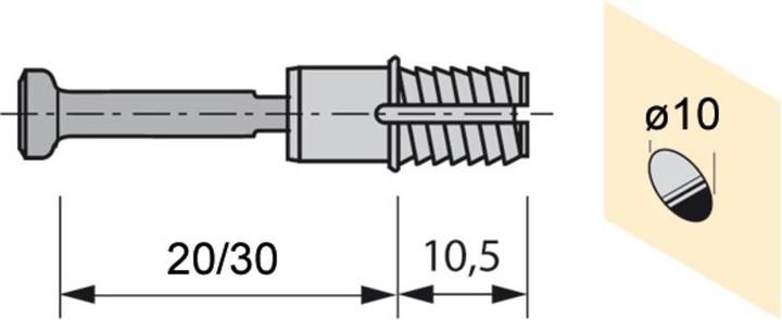 Actual product image Hettich Rapid S quick-mounting anchor for Rastex 15 (Press-fit anchors, 1 pcs.)